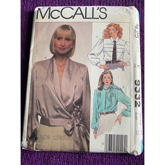 McCalls 9332 wrap pleat fron blouse top sz 14 - Picture 1 of 5
